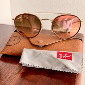 Ray-Ban Gold Frame with Brown Lenses Women's Sunglasses